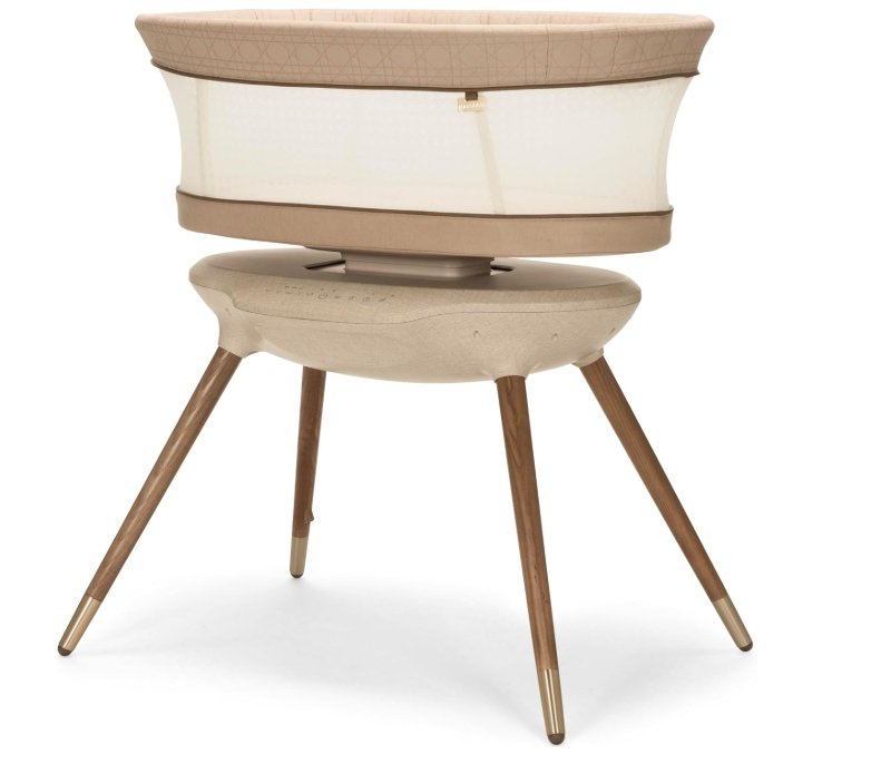 This baby bassinet has AI cry translation. It rocks in 5 different motions and has a cozy mattress. It's the perfect place for your little one to rest.